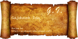 Gajdusek Ida névjegykártya
